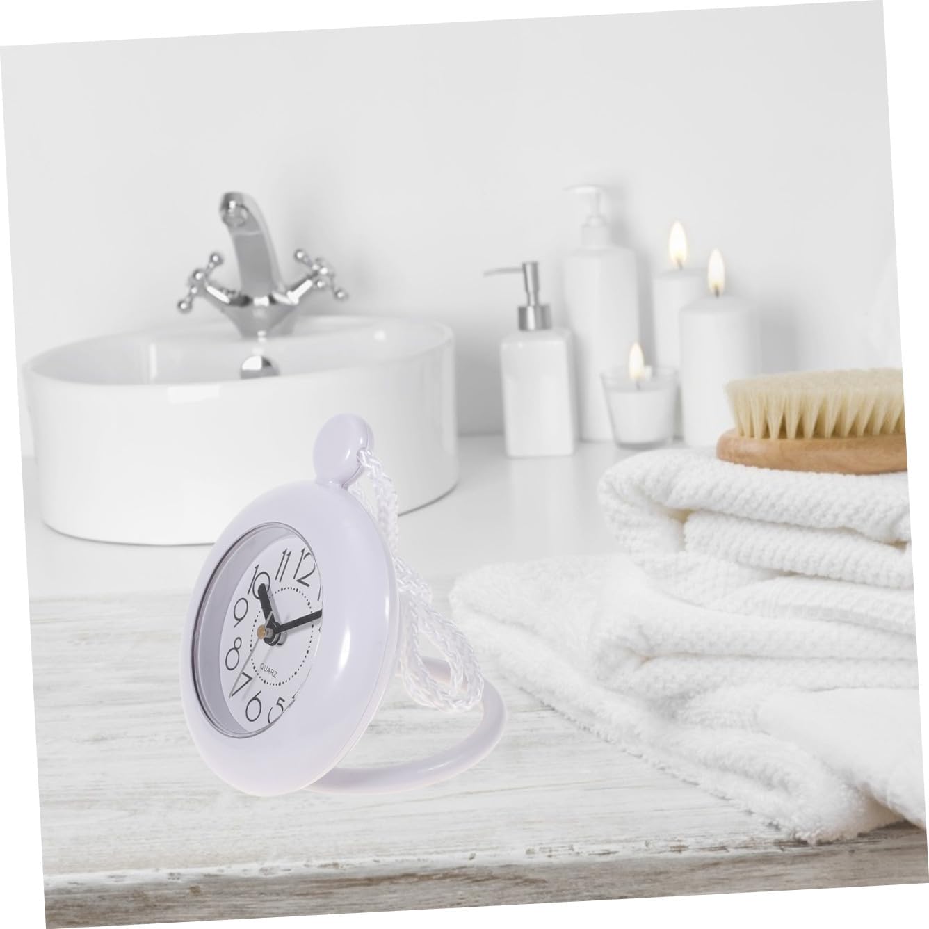 Bathroom Waterproof Wall Clock Mute Hanging Shower Clock for Bathroom Decor Without Battery