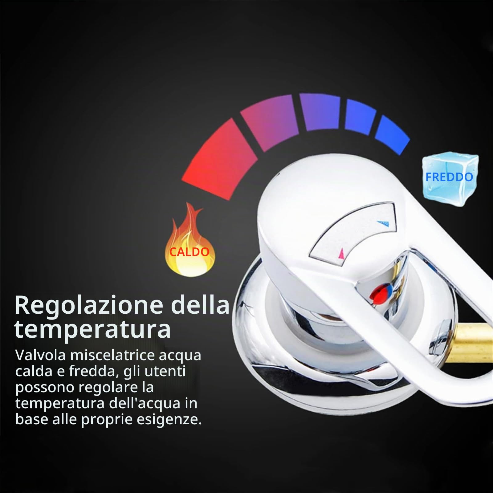 2/3/4/5 Vie Rubinetto Doccia Miscelatore Acqua Fredda E Calda In Due Parti Doppio Supporto Controllo Tipo Rotante Fisso (Intubazione 4 Vie)