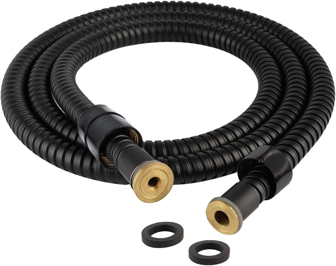 Hibbent All Metal Shower Hose, 59 Inch Stainless Steel Extra Long Bathroom Shower Hose Replacement, Anti-Twist Flexible Handheld Shower Head Hose Extension with Brass Insert & Nut, Oil Rubbed Bronze