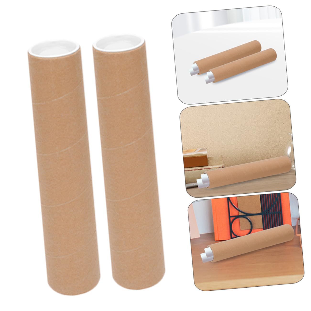 12 pièces Lot de Tubes Ronds Papier Kraft pour Rangement et Transport Affiches Documents et Pratique pour Artistes et Étudiants