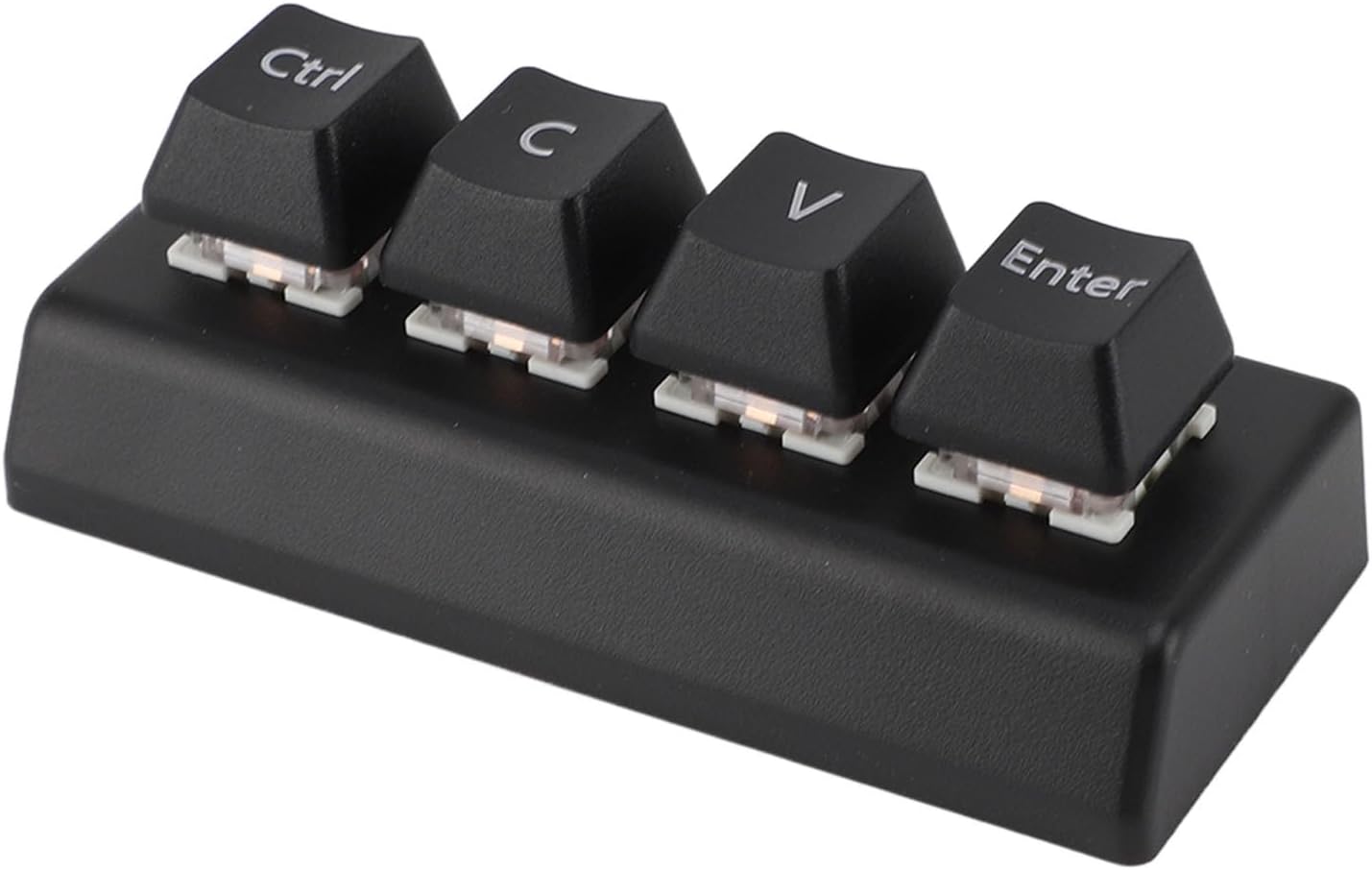 Luqeeg 4 Keys Programmable Keypad, Macro Custom Gaming Keypad, Ctrl + C + V + Enter Switch, Mini Mechanical Keypad for Gaming Media with USB Wired Connection, Widely Compatible