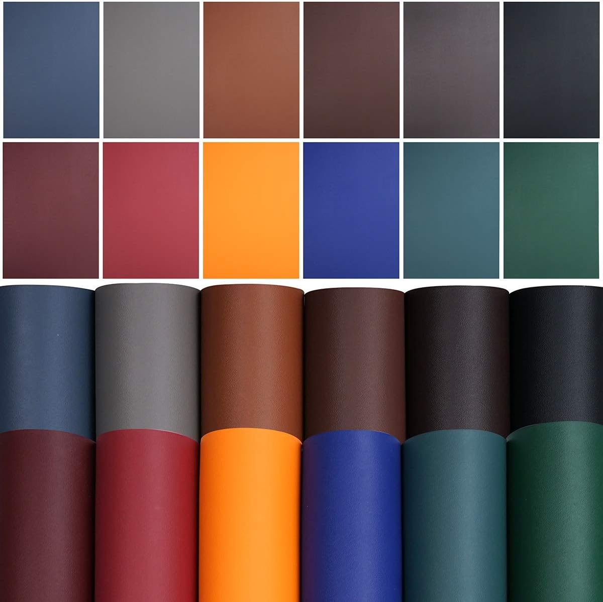 12 Pieces 0.8mm Thickness 8x12 Inch Faux Leather Fabric Sheets Cotton Back for Leather Bows and Earrings Making, Each Color One Sheet, in Total 12 Sheets