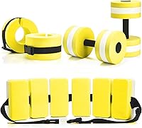 Vista 7 de Juego de 5 ejercicios acuáticos que incluye 2 pesas de natación en el tobillo, 2 mancuernas ligeras para ejercicio acuático y cinturón de natación