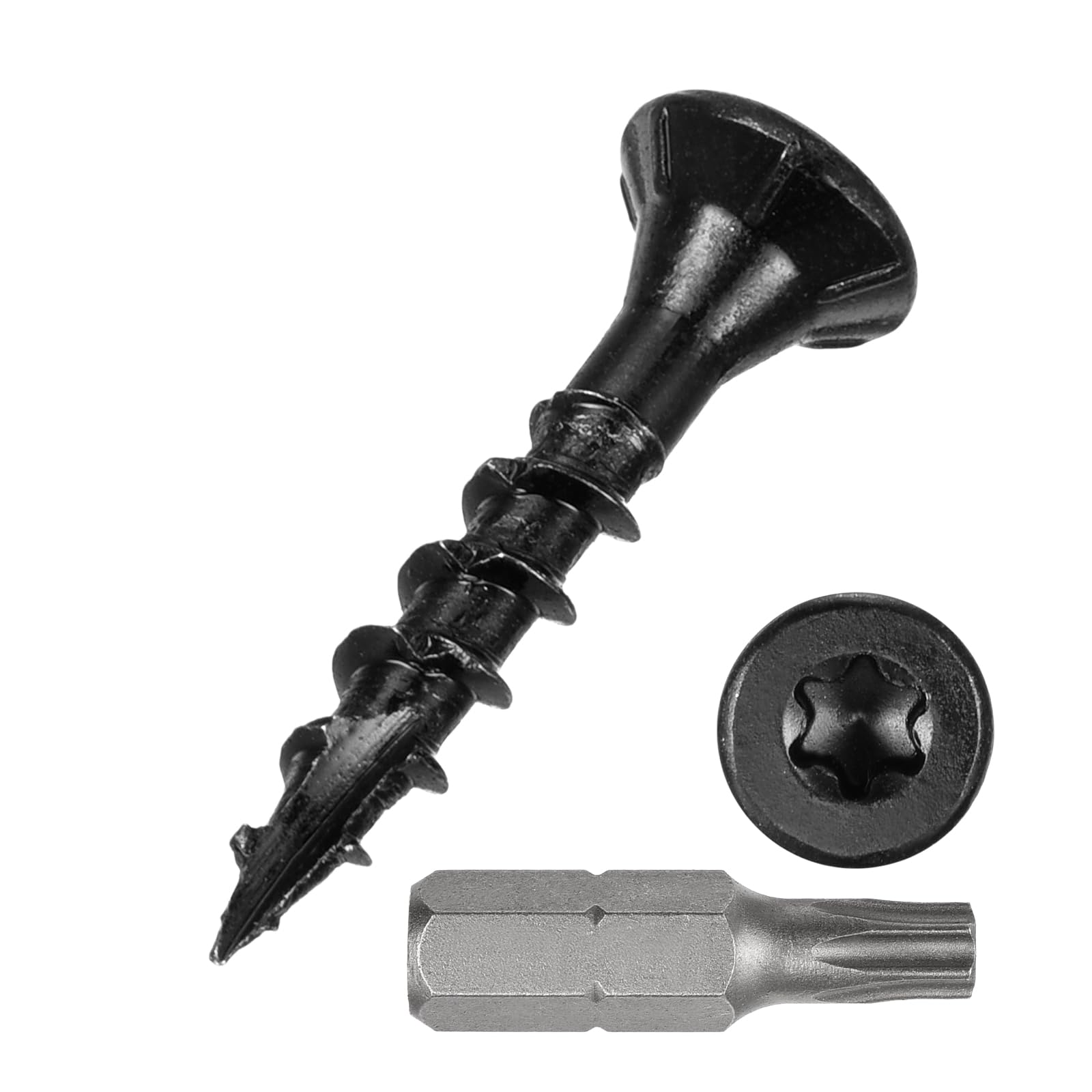 METALLIXITY Deck Screws (#8x1") 100Pcs, Carbon Steel Wood Screw Decking Screws Epoxy Coated with T25 Torx Drive Head