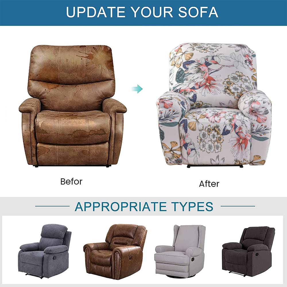 Overtrek voor relaxfauteuil, rekbaar, van fluweel, massagestoelhoes, wasbaar, bescherming voor leunstoel, 2-zits, 6 stuks, beige