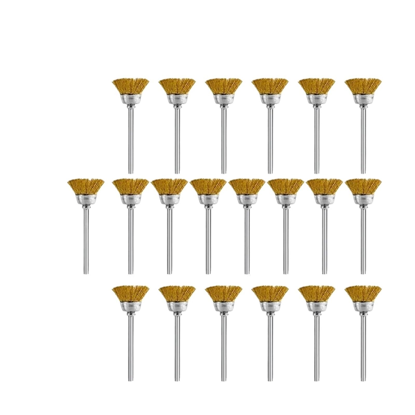 Wiertła z drucianymi szczotkami, Szczotka tarczowa do polerowania Narzędzie szlifowania Drut mosiężny Trzpień 3 mm metalu 10 lub 20 sztuk(20pcs Set)