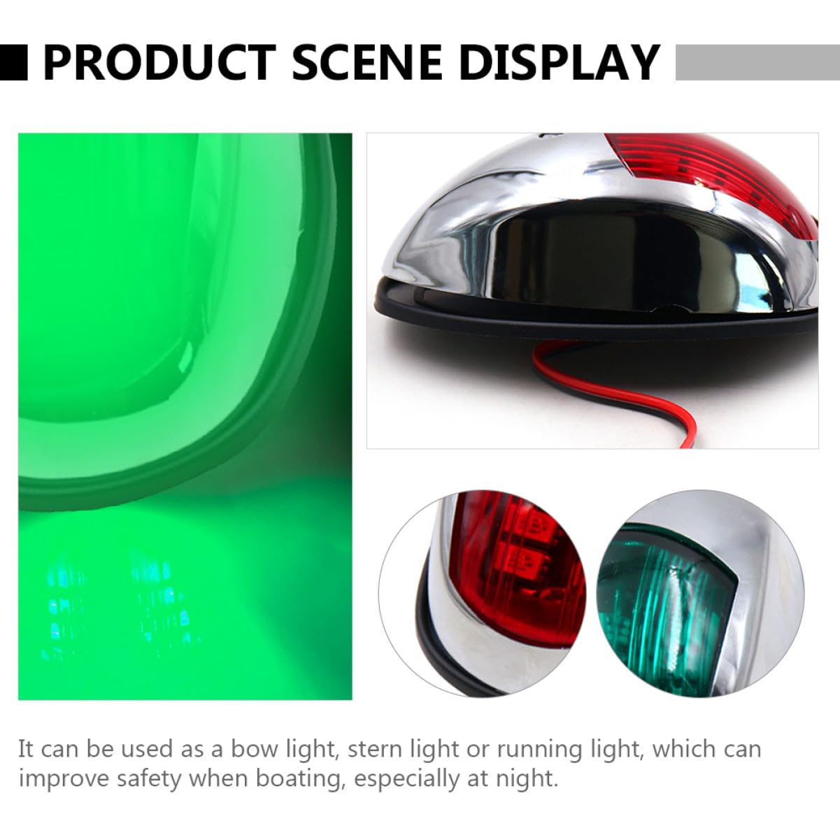Luce di Navigazione Marina LED 2 Pezzi 12v per Barca e Imbarcazione | Lato Destro e Sinistro Rosso/verde, Corpo in Abs Acrilico, Adatta a Pontoon e Imbarcazione Veloce
