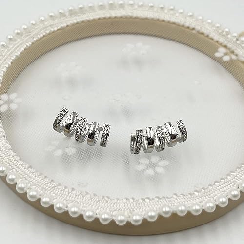 Miniatura 4 de Aretes de circonita cúbica para mujeres, adolescentes, niñas, lujosos, minimalistas, delicados, pequeños, para orejas, piercing