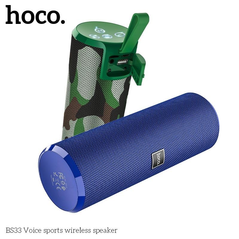 HOCO BS33 Bluetooth Speaker in green camouflage and blue