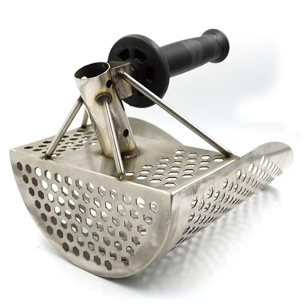 Setaccio per Sabbia in Acciaio Inox e Paletta Ergonomica per Metal Detector, per Ricerca Metalli su Spiaggia e attività Outdoor in Fiumi e Laghi