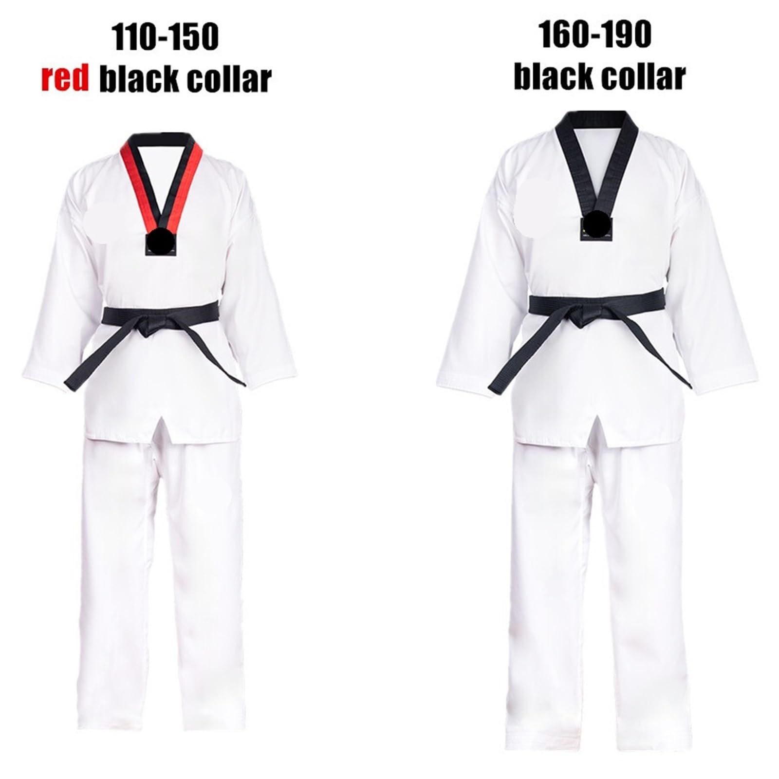 Uniforme con Cinturón Taekwondo Dobok Ropa Traje de Karate Uniforme de Taekwondo Ropa de Karate Manga Larga(XL 170)