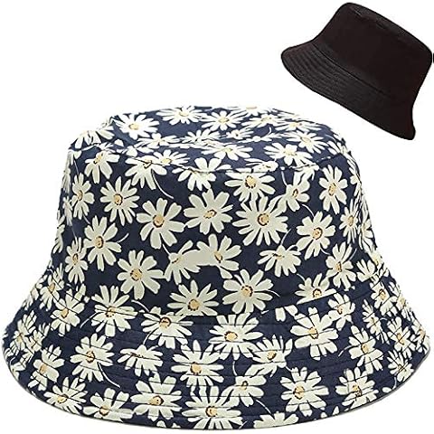XYIYI Blue Daisy Reversible Bucket Hat Cover