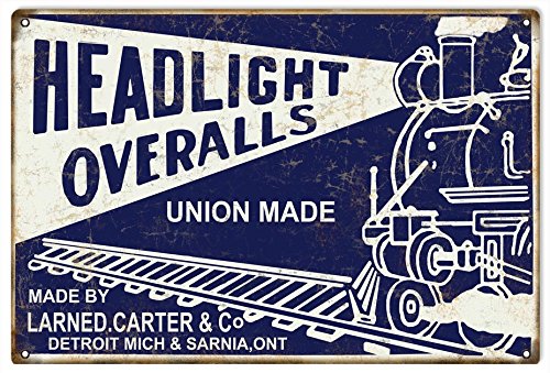 Amazon.com: Victory Vintage Signs Headlight Overalls Union Made