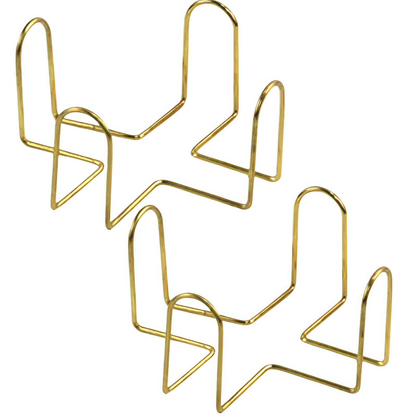 2Pcs Iron Coaster Holder Metal Storage Rack for Round and Square Coasters - 4.40 X 4.40 X 2.48inch (Golden)
