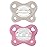 Chicco PhysioForma Dual Soft Orthodontic Pacifier, 6-16m | 100% Soft Silicone | Supports Breathing & Oral Development | One-Piece Design | Flex-Shield | Sterilizing Case | BPA Free | Grey/Rose, 2pk