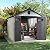 Domi 8×10ft Outdoor Resin Storage Shed - 482+ Cubic Ft Weatherproof Double-Wall Yard Shed with Skylight, Lockable Door and Carpet, Heavy-Duty Steel Frame Storage Building for Lawn Mower, Bike, Tools