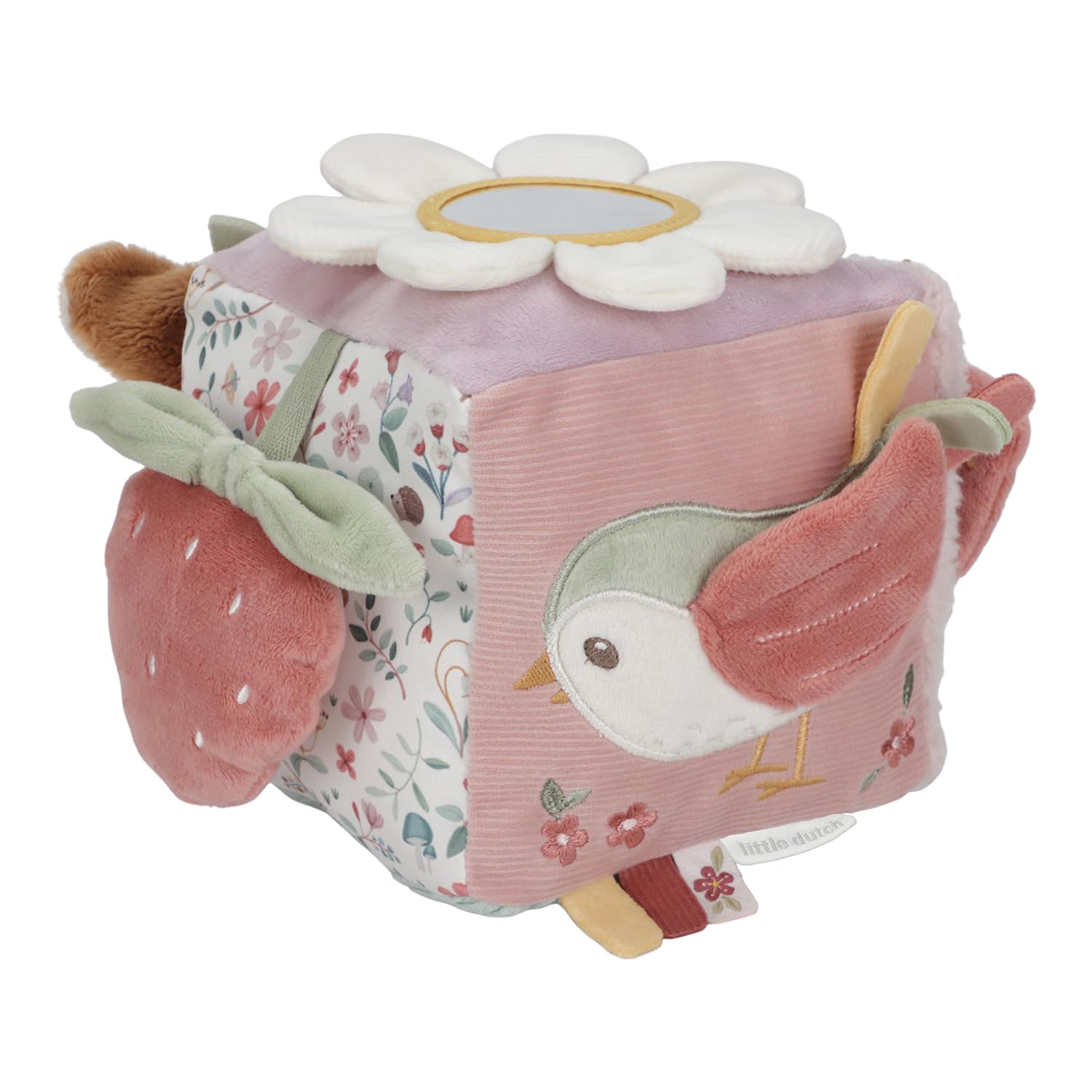 Little Dutch Cubo de Tacto de Tela Cubo de Juego Cubo de Actividad Venado Rosa - Fairy Garden