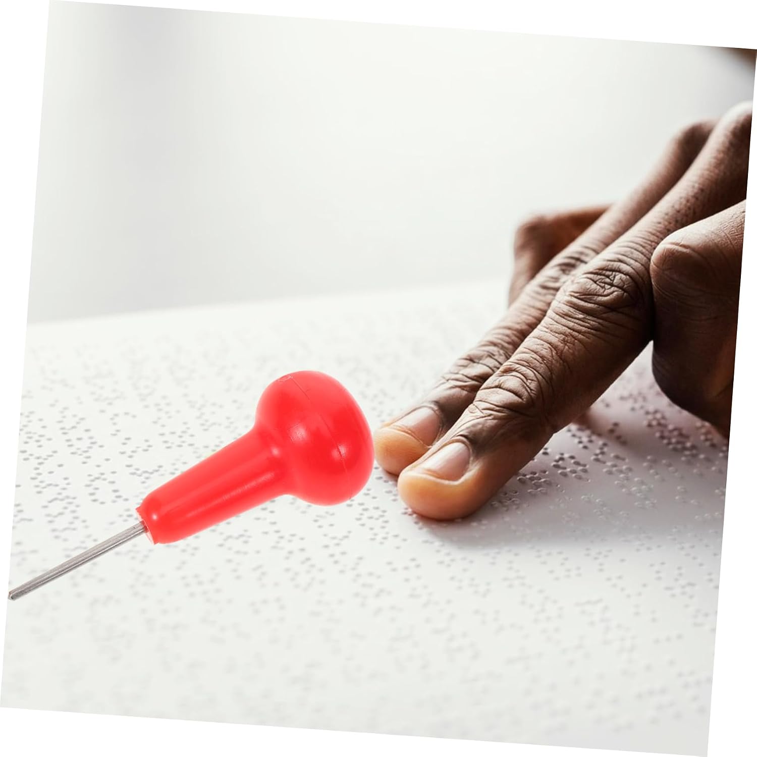 Veemoon 4sets Plastic Braille Writing Supply for Blind Braille Writing Pen Visually Impaired Blind Accessory 2pcs*4