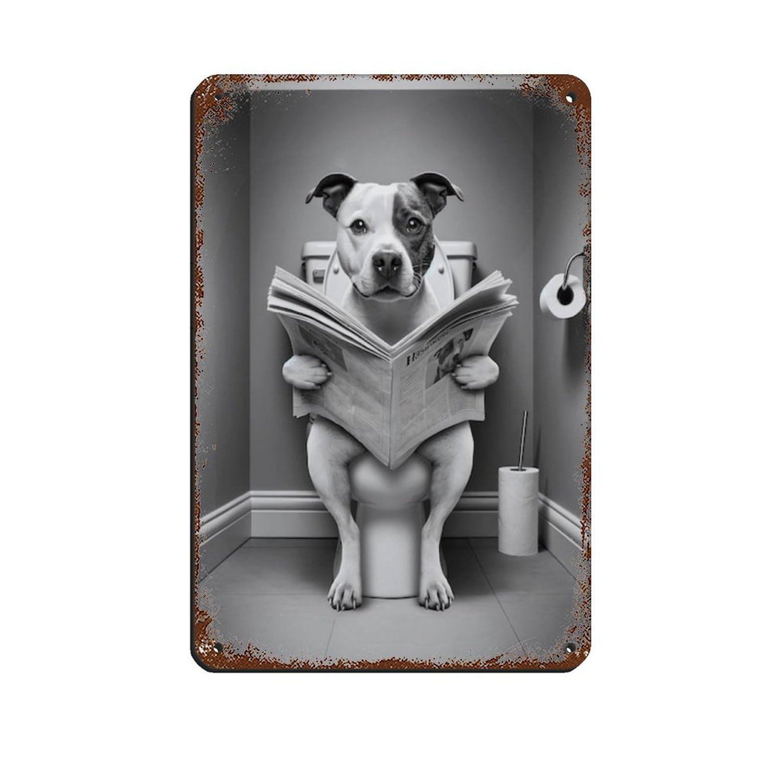 Lxwnze 20L X 30W Cm American Staffordshire Terrier Poster Tin Sign Vintage Metal Pub Club Cafe Bar Home Wall Art Decoration Poster Retro 8X12inch(20X30cm)