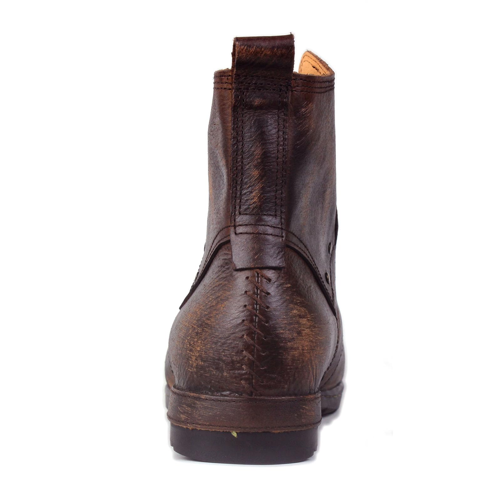 OSSTONE Vintage Braun Herren leder retro chukkastiefel Worker biker boots-motorrad-leder-schuhe für Schnürstiefeletten boots OS-6015-6-Vintage-DE-R