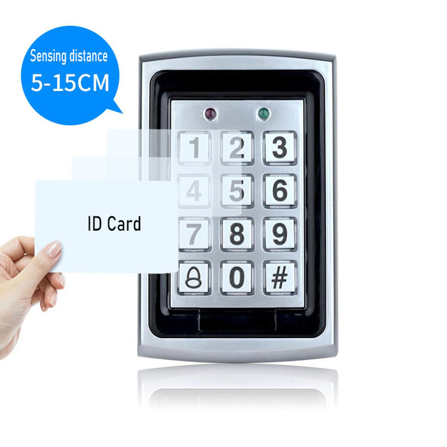 Contrôle d’Accès Imperméable de Clavier à Code Portail Métallique de proximité Étanche Bouton PIN RFID Carte de pour Filaire système d'entrée de Porte Simple, 10pcs keyfobs