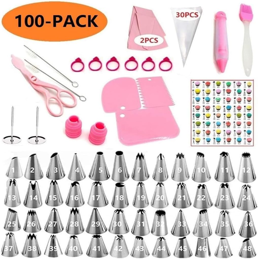 100 Piece Set Of Flower Mounting Mouth Set Scissors Scraper Flower Mounting Pen Cream Bag Flower Mounting Nail