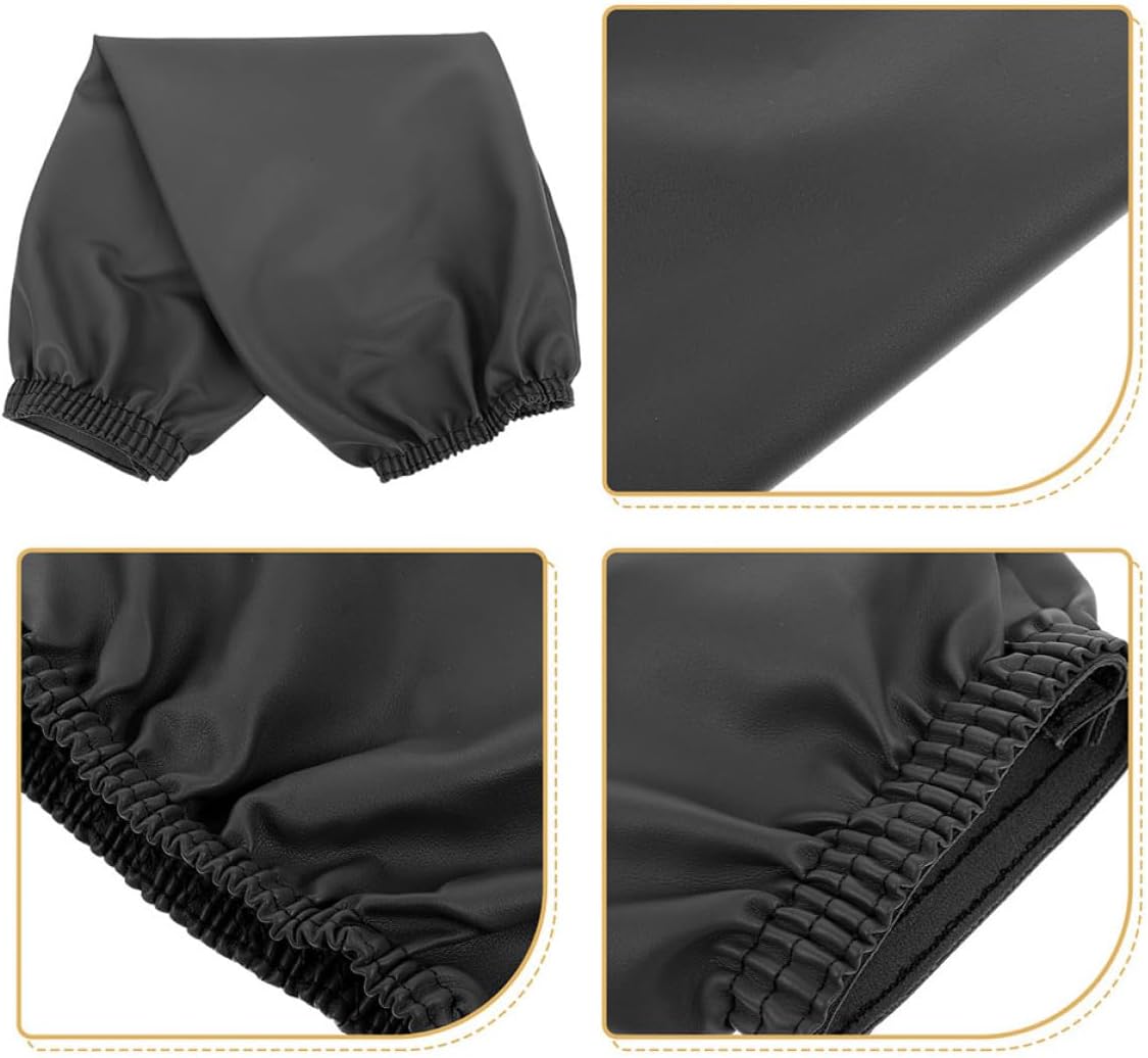 Waterproof Pu Arm Sleeve Covers 3 Pairs Black and Gray Protective Work Sleeves for Cleaning and Kitchen Use