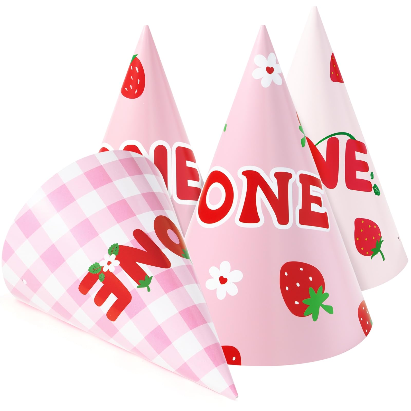WERNNSAI Strawberry Party Hats First Birthday Party Supplies for Girls — image 1