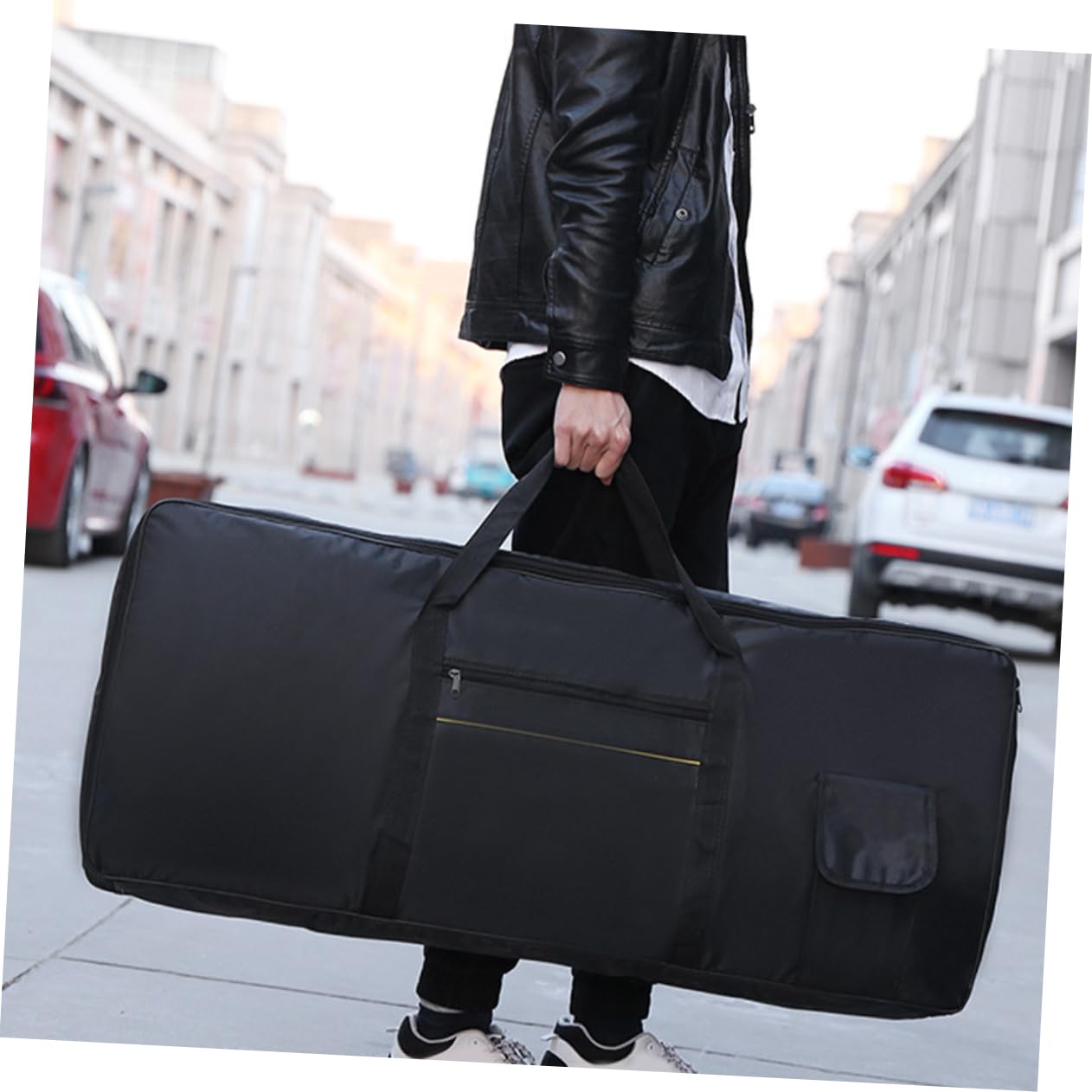 61 Tasti Borsa per Tastiera Elettronica Oxford Nera | Trasporto Comodo e Leggero, Uso a Mano o Sulle Spalle, Stile Moderno, Formato per 61 Tasti