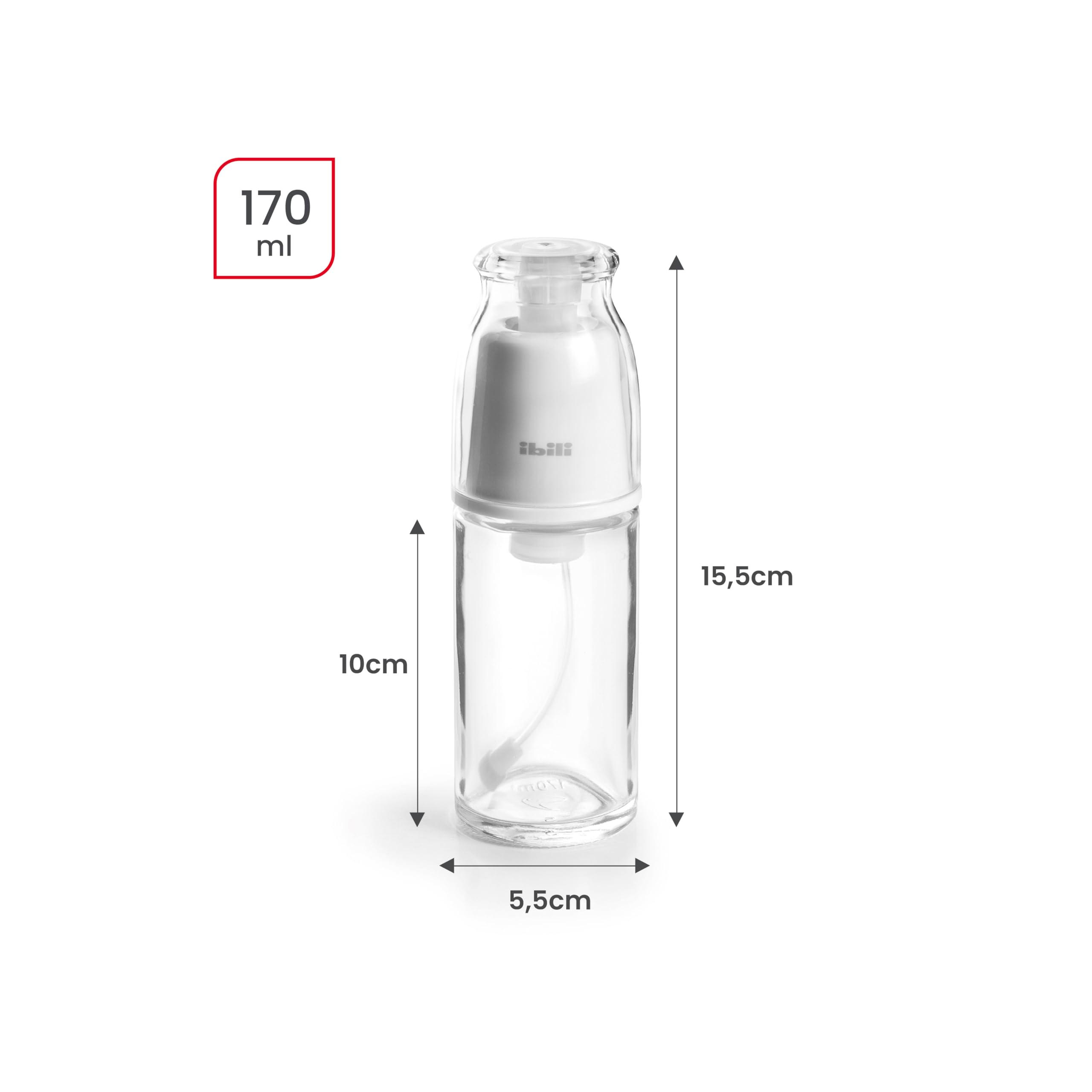 Pulverizador de Aceite IBILI 170 ml Cristal para Freidoras de Aire