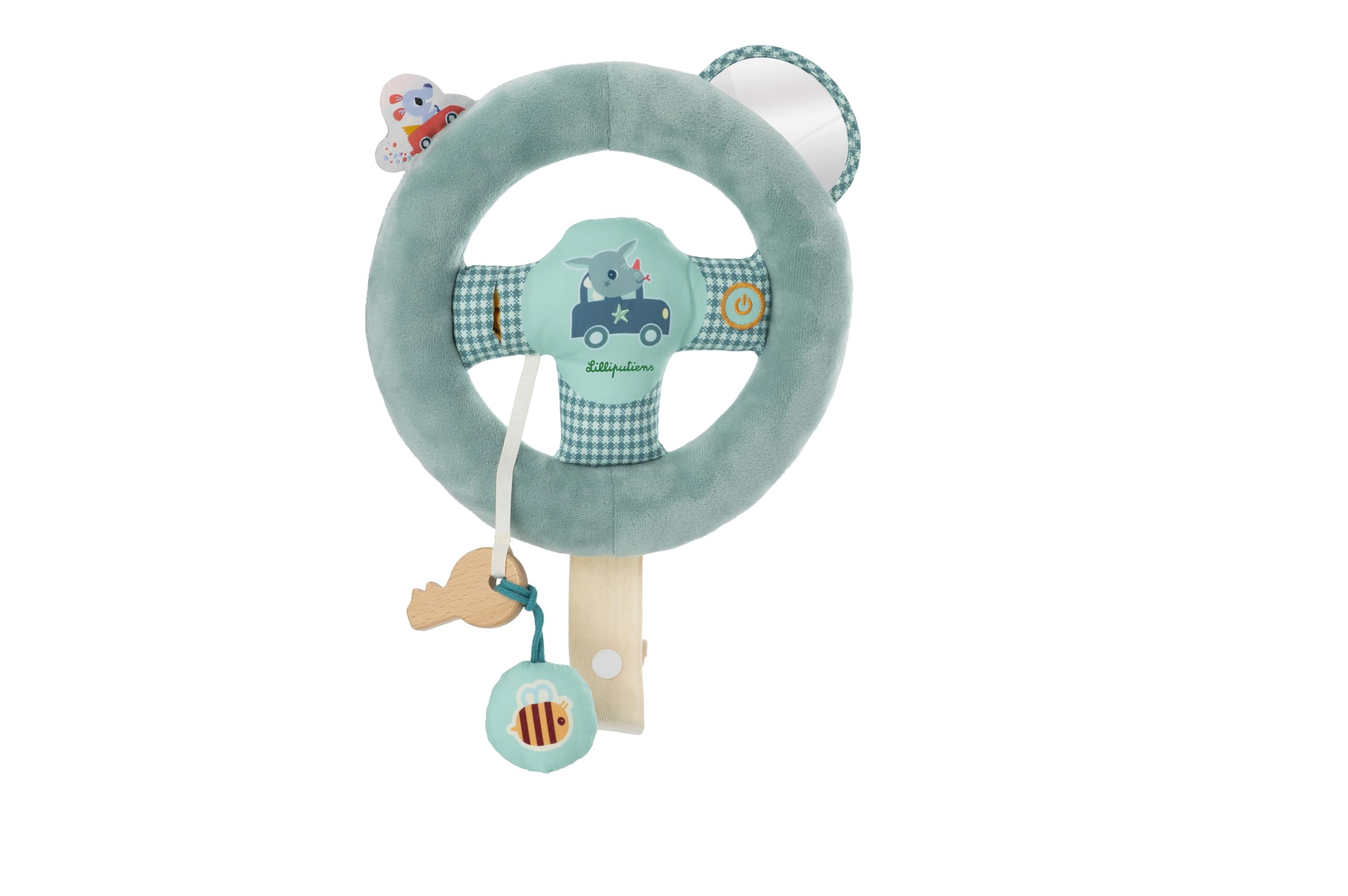 LILLIPUTIENS - Joe's Car Steering Wheel - Driving Simulation Toy for Children - Attaches to Car Seat Belt - Stimulates Imagination and Coordination - From 18 Months - 83512