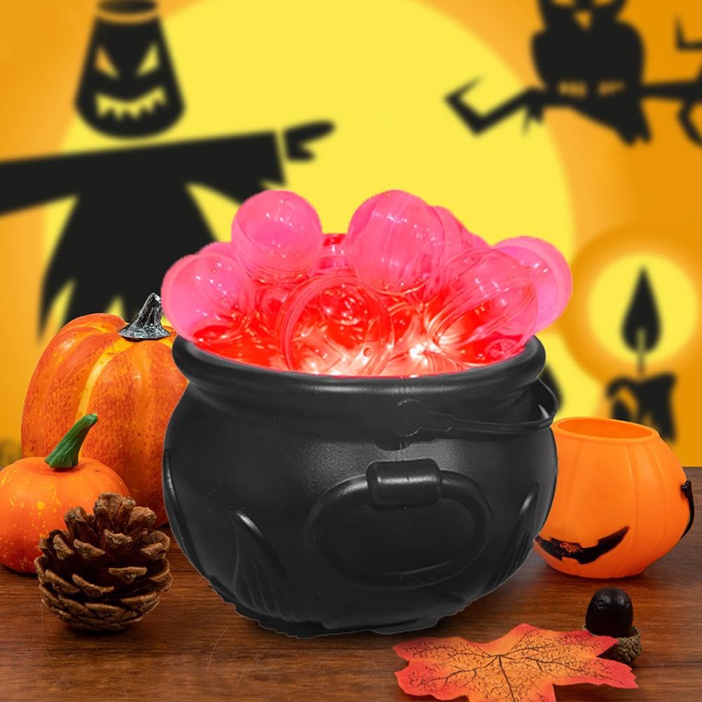 Chaudron Bouillonnant Halloween Avec Lumière Vacillante - Décoration Sorcière Chaudron à Bulles Lumineux