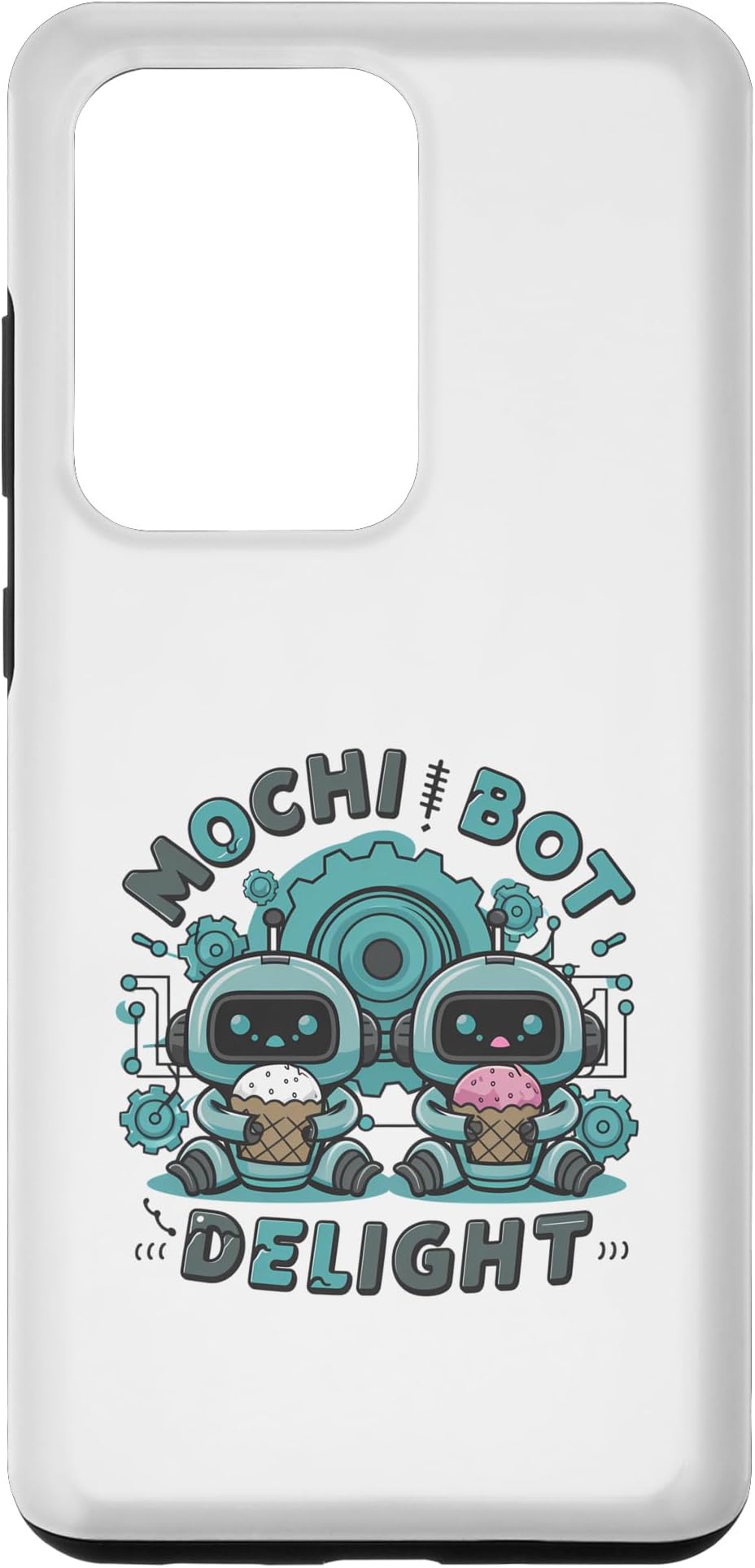 Galaxy S20 Ultra Mochi Bot Delight | Cute Robots Enjoying Mochi Ice Cream Case