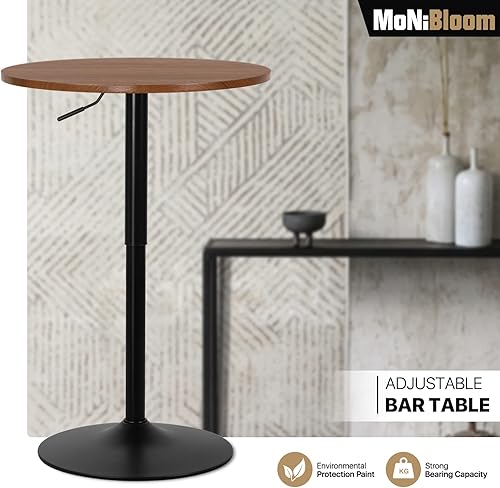 Miniatura 59 de MoNiBloom Mesa de pub bistro con barra redonda de 27.5 a 36 pulgadas, mesa de cóctel ajustable en altura con mesa de 23.5 pulgadas para comedor
