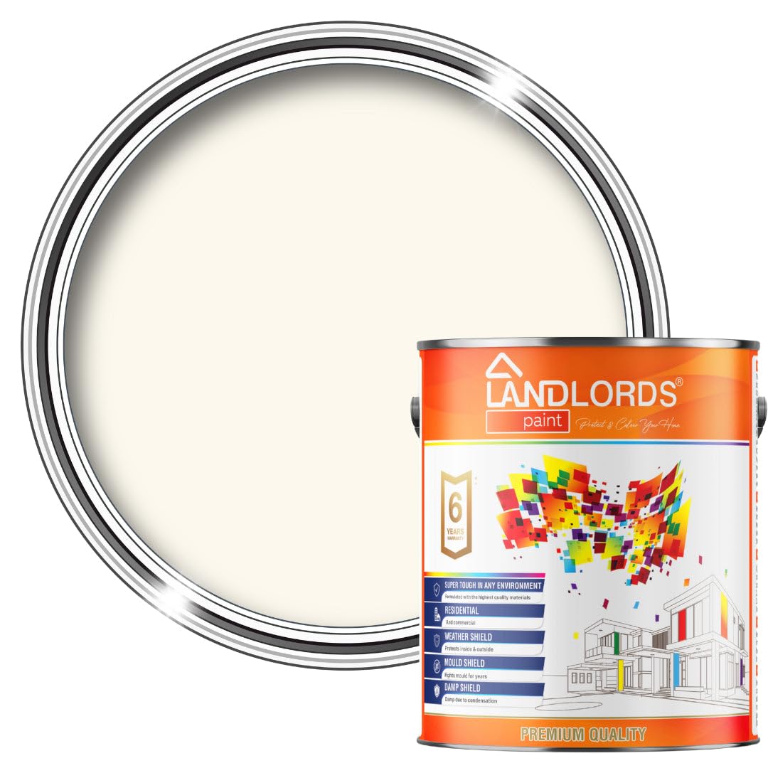 Landlords PaintMasonry PaintBest Weatherproof Exterior Wall ProtectionCreamy White1L from B&Q