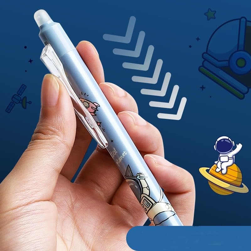 Image of 12 Pcs Smooth Writing Eresable Gel Pen, Erasable Pen 0.5 mm, Erasable Pens with Magic Eraser, Kawaii Pens, Birthday Return Gifts for Kids -Blue Ink (Blue)
