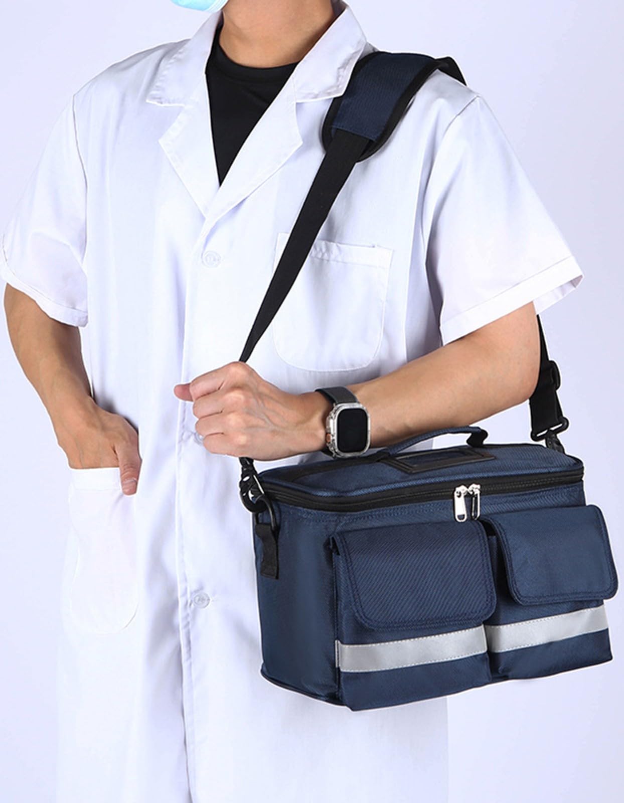 Mochila Profesional De Primeros Auxilios Vacía, Bolsa Médica Táctica con Reflectante, Mochila Médica De Primeros Auxilios De Gran Capacidad para Camping, Senderismo,Paciente,Trabajo,Hogar A