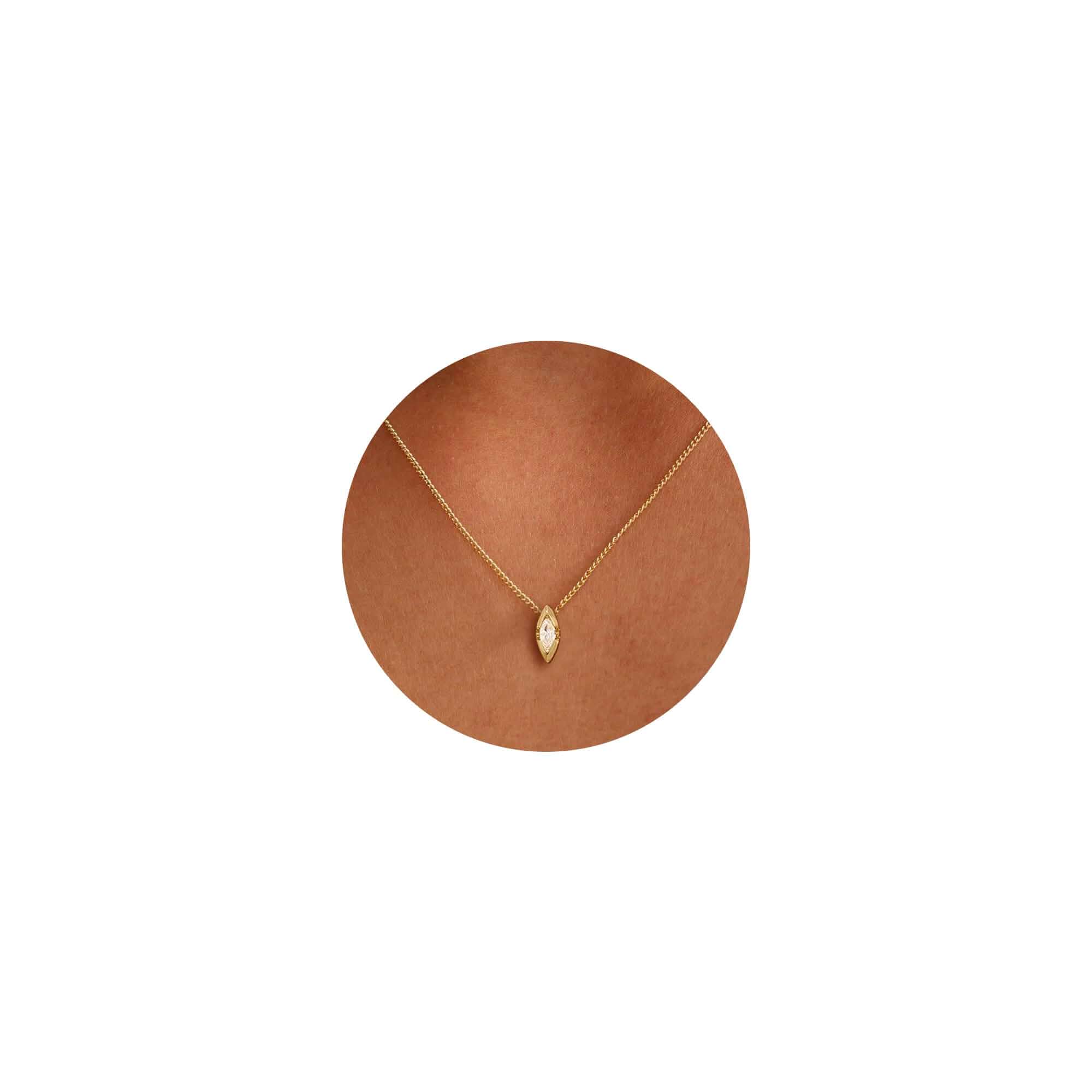 Gold Necklace for Women, 14k Gold Plated Cubic Zirconia Solitaire Pendant Necklace Waterproof Formal Necklaces for Women Cute Simple Necklaces Trendy Gold Jewelry Non Tarnish