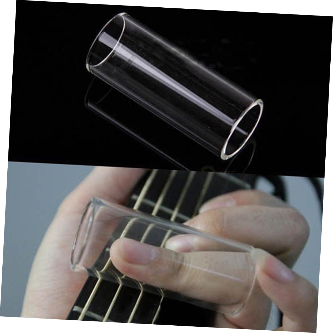 FUNOMOCYA Glass Stainless Steel Guitar Slides 6pcs Medium Bottleneck Essential Accessories