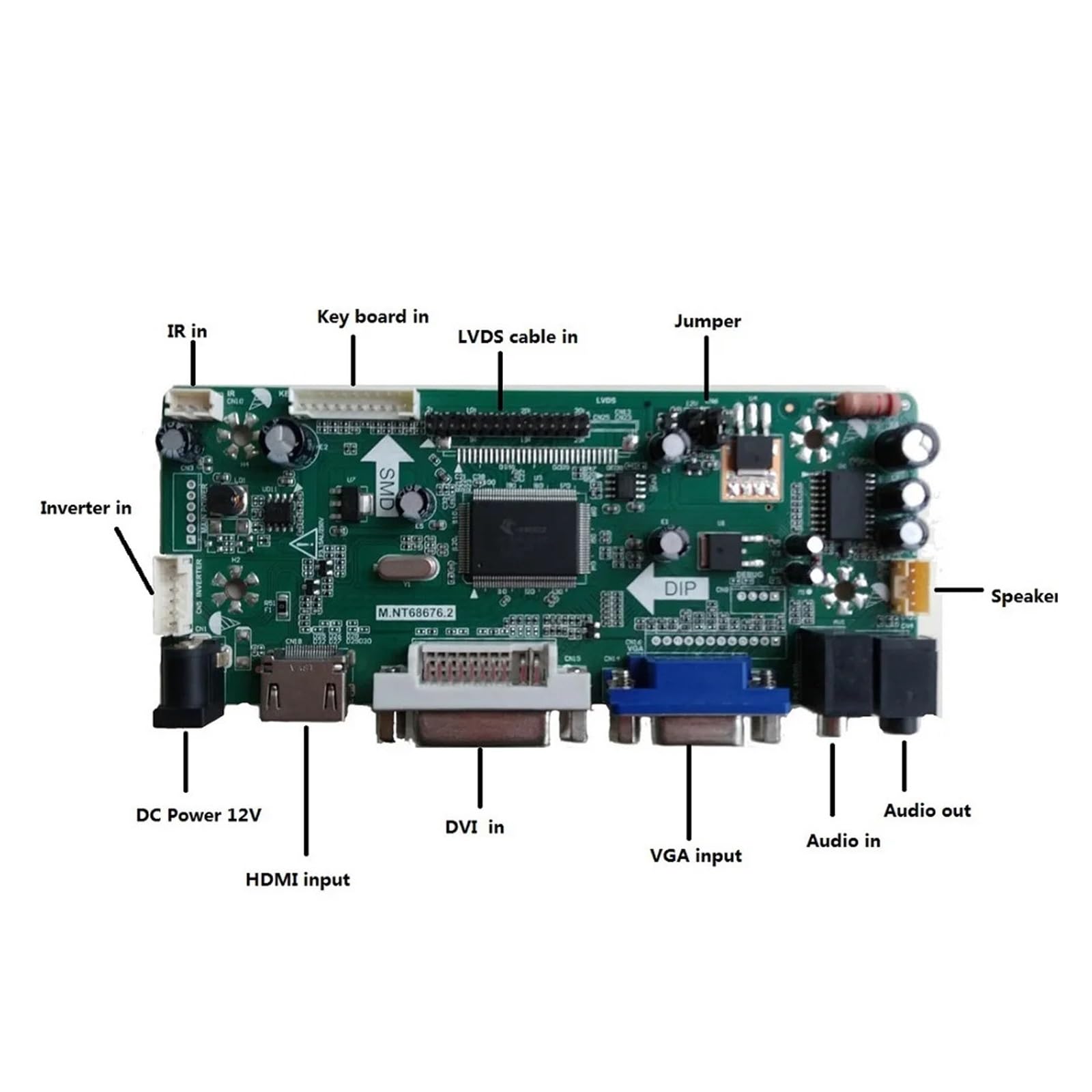 Kit Driver Scheda Controller Pannello B141EW04 V3 V4 B141EW04 V5 V6 Kit Driver EDP A 1 Lampada | Kit driver EDP segnale DVI VGA LVDS da 14,1 pollici 1280X800(For B141EW04 V1)