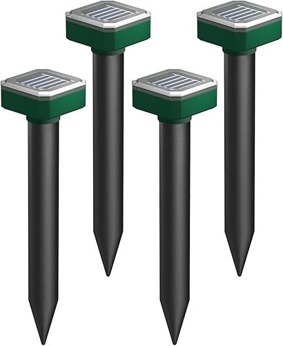 Paquete de 4 repelentes de serpientes para 0utdoors, repelente ultrasónico de serpientes al aire libre, repelente de serpientes para patio potente,