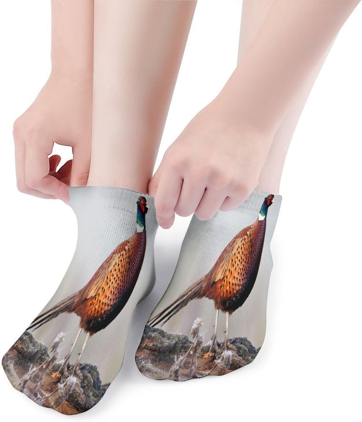 Red Pheasant Ankle Socks for Men Women 5 Pairs