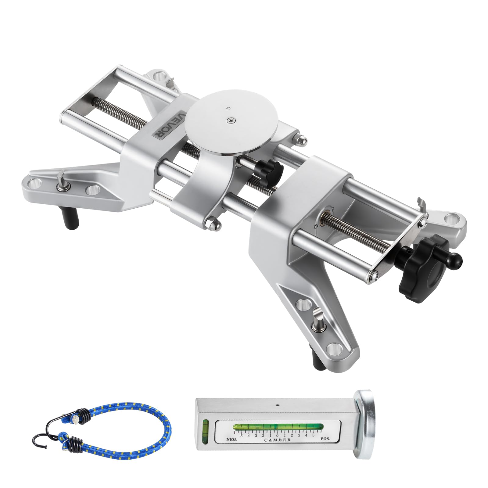 VEVOR Pince de Roue et Adaptateur Magnétique, Outil d'Alignement de Roue en Alliage d'Aluminium pour Jauge de Carrossage Précise, Compatible avec Jantes 28-63,5 cm, pour Voiture, SUV, Moto