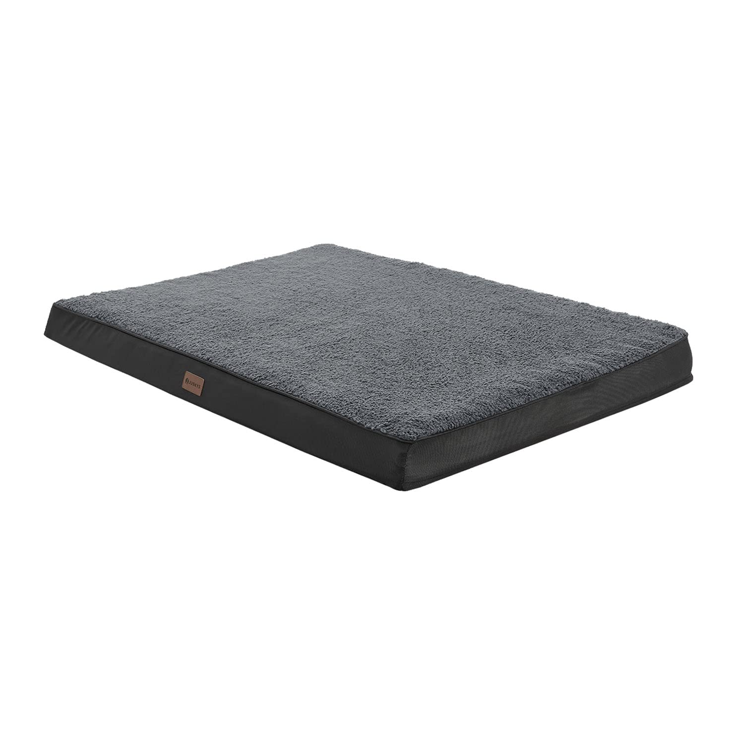 Juskys Hundebett Milow orthopädisch 92x69cm - flauschig & stabil - Bezug abnehmbar & waschbar - Hundekissen Hundematte für mittlere Hunde - Grau