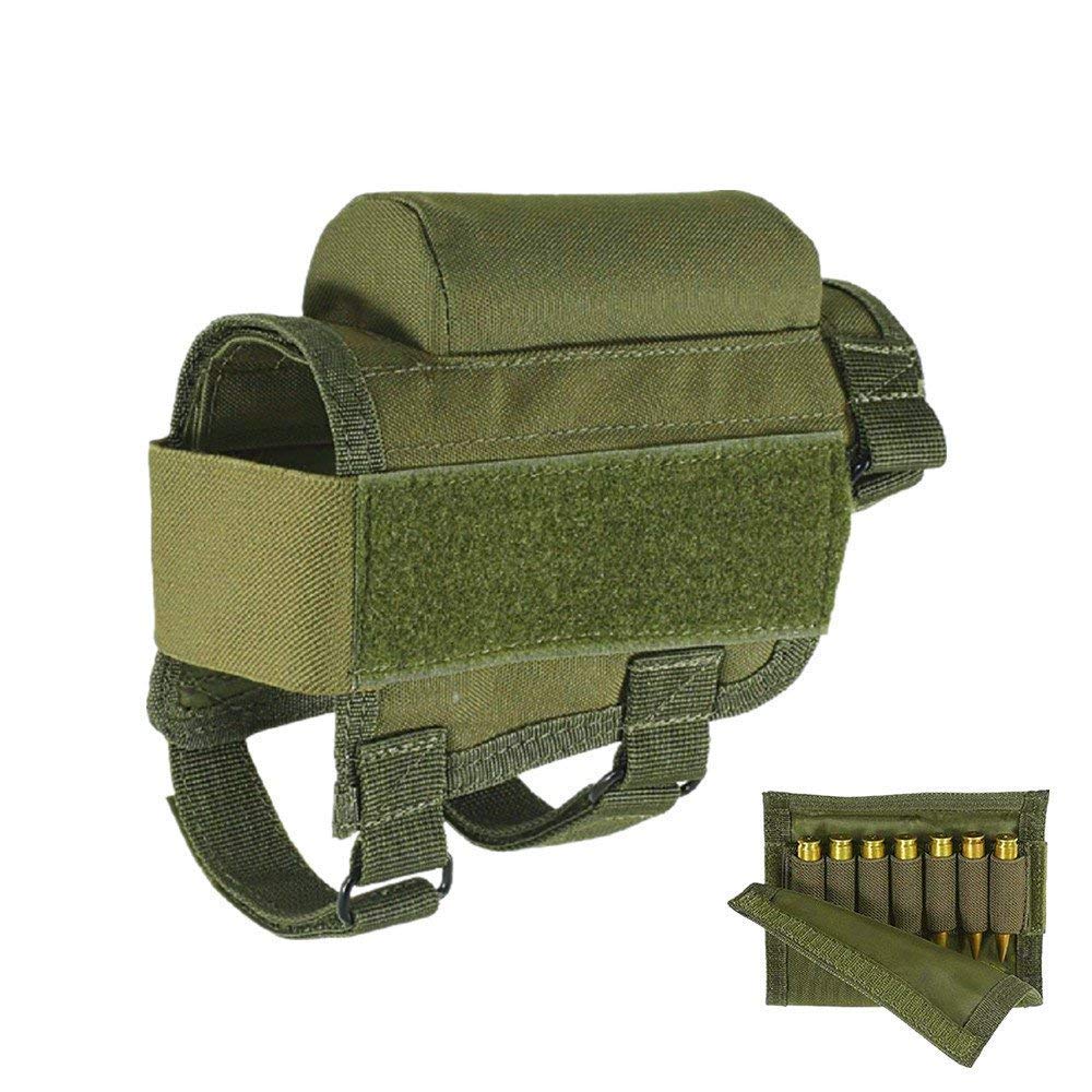 Gexgune Military Outdoor Tactical Rifle Buttstock Cheek Rest Ammo Pouch Portable Stock Shell Cartridge Holder Hunting Mag Pouch (Black), Ammunition & Magazine Pouches - Canada