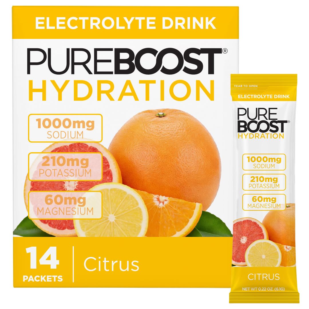 Pureboost Sugar-Free Electrolyte Hydration Packets, Citrus 14ct
