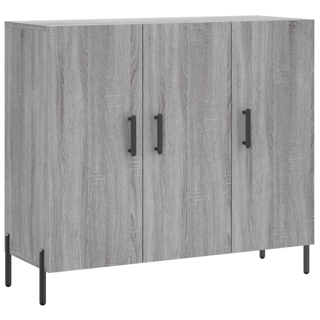 vidaXL Sideboard in Grey Sonoma Engineered Wood - Modern Style with Metal Legs and Ample Storage Space