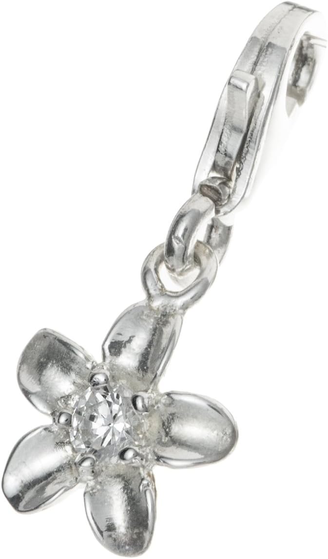 Dreambell 925 Sterling Silver Clear Cz Crystal Spring Flower Dangle Clasp European Lobster Clip On Charm