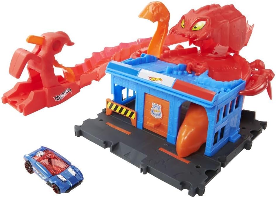 Assembled Hot Wheels City Scorpion Flex Attack playset