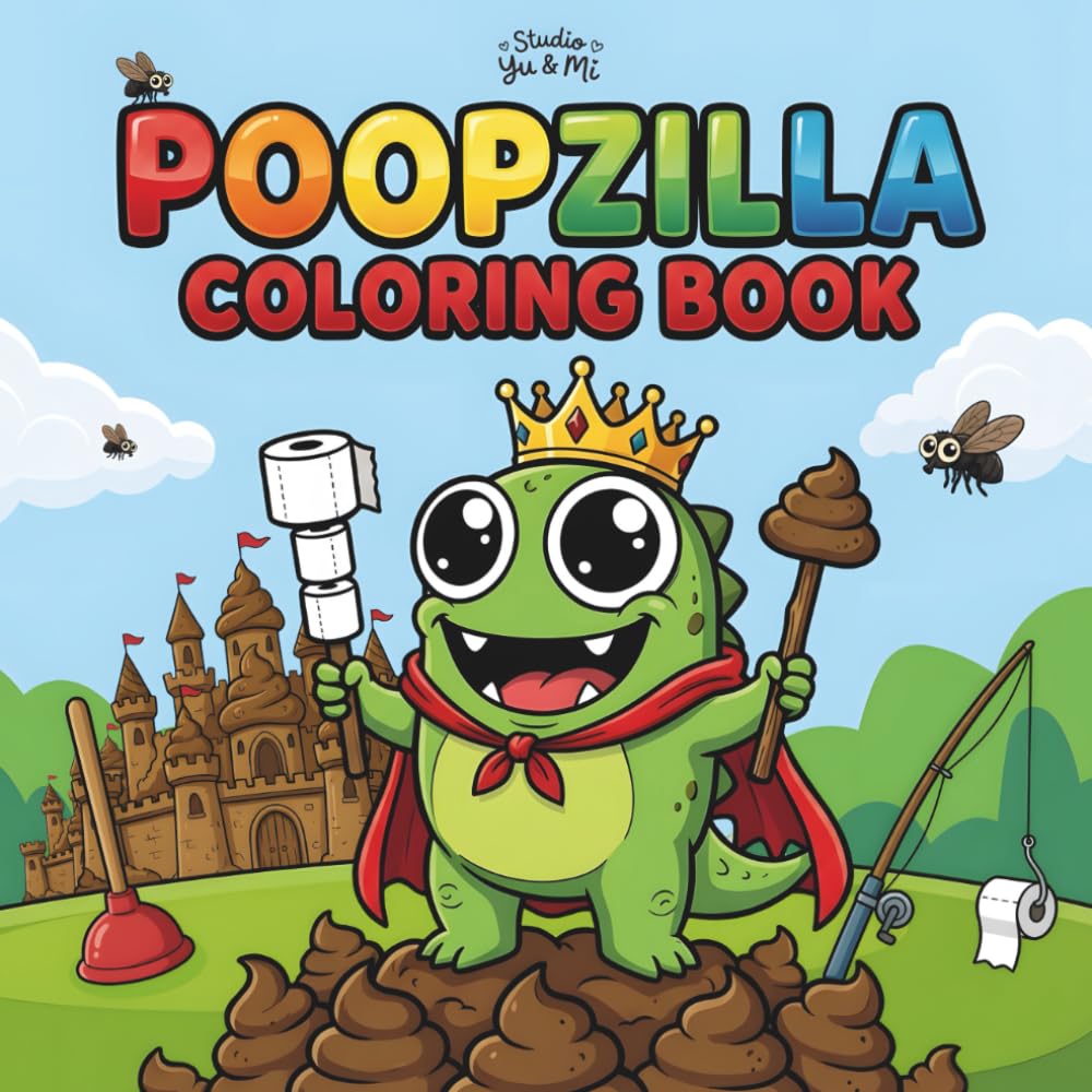 Poopzilla Coloring Book for Kids: 40 Hilarious Fart & Poop Monster Adventures – Bold Lines, Big Laughs, Ages 4-8